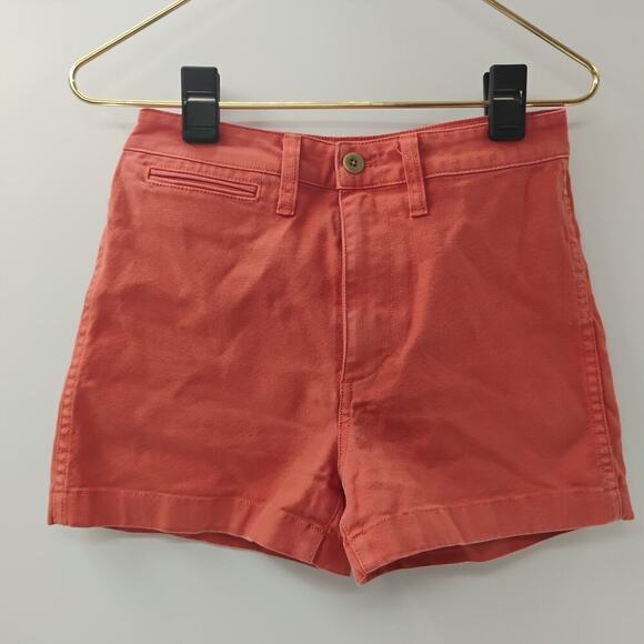 Madewell Camp Shorts Elasticized Waist Orange Size 26 AJ524 3” Inseam - Picture 2 of 11